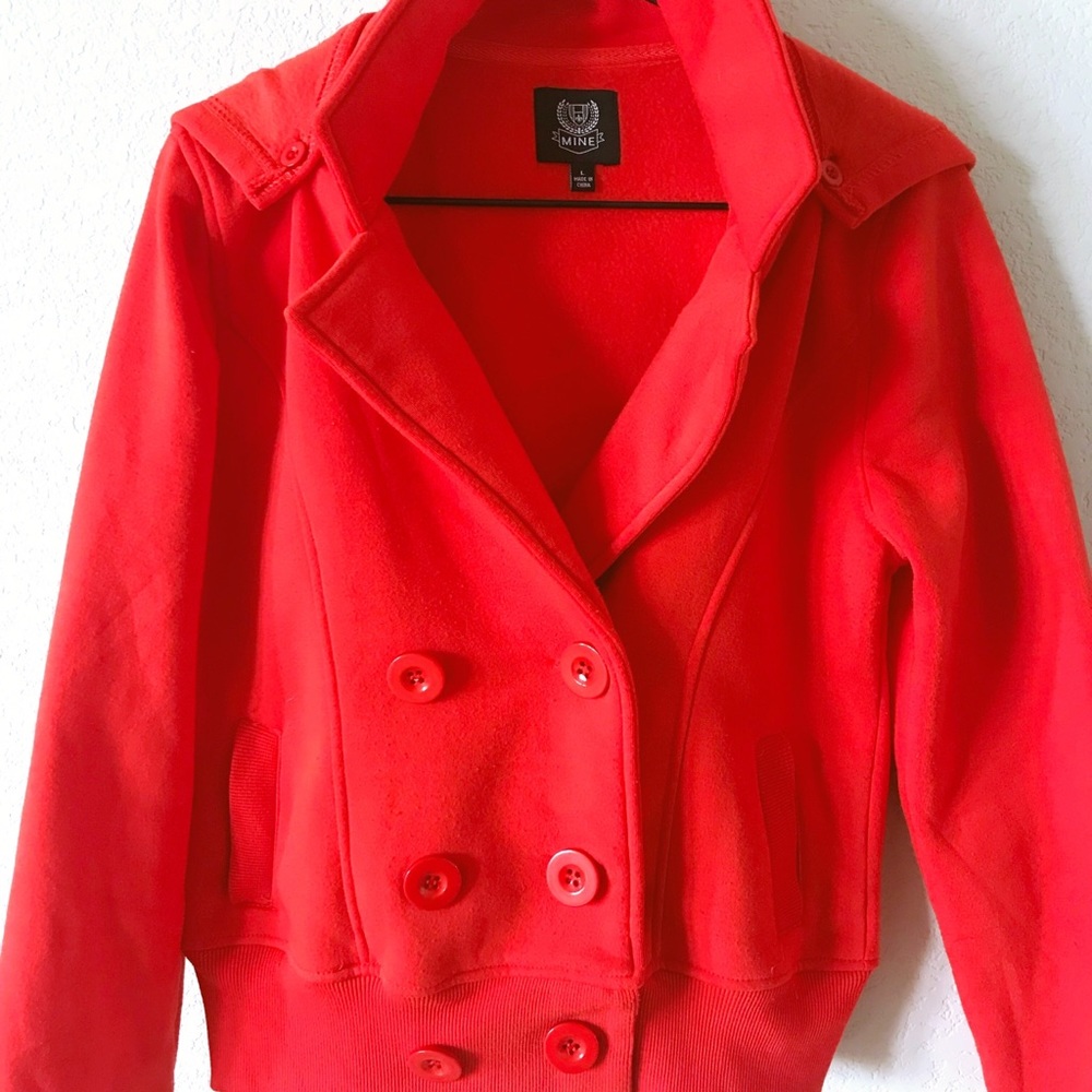 MINE size large sweatshirt pea coat style jacket